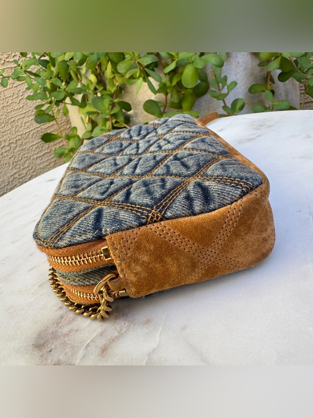 Saint Laurent Denim Becky Double-Zip Crossbody - Picture 7 of 16